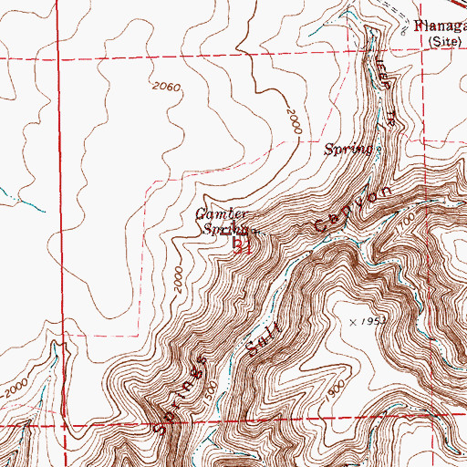 Topographic Map of Gamber Spring, OR