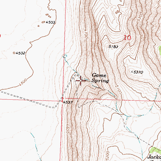 Topographic Map of Game Spring, OR