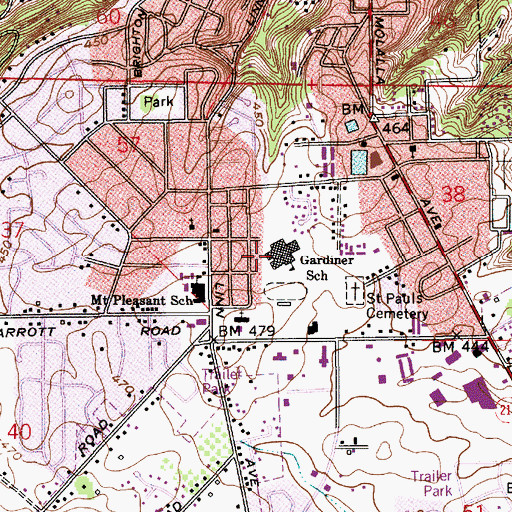 Topographic Map of Gardiner Middle School, OR