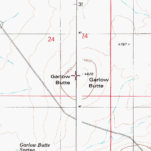 Topographic Map of Garlow Butte, OR