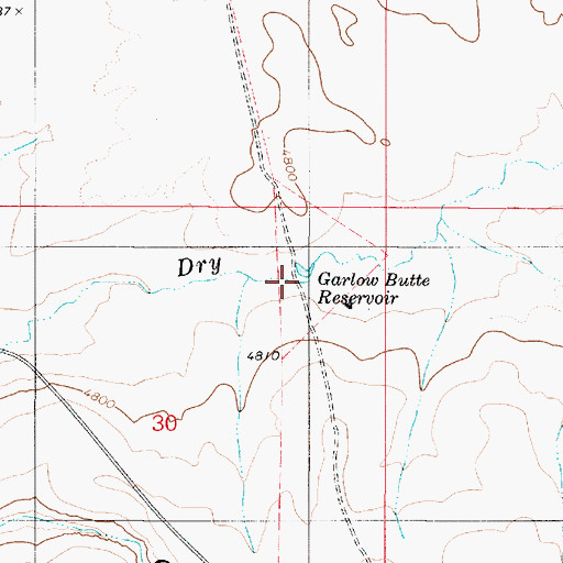 Topographic Map of Garlow Butte Reservoir, OR