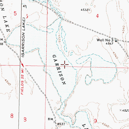 Topographic Map of Garrison Lake, OR