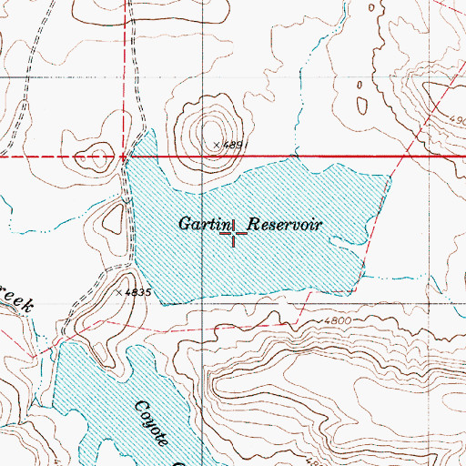 Topographic Map of Gartin Reservoir, OR