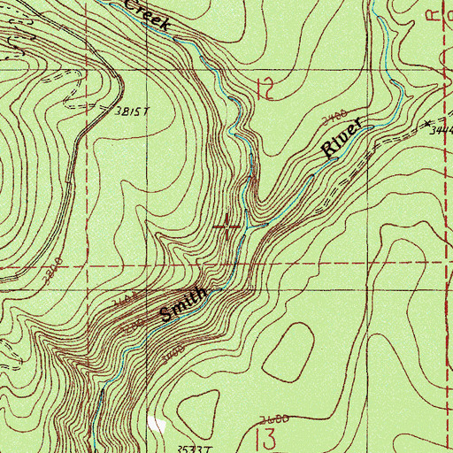 Topographic Map of Gate Creek, OR