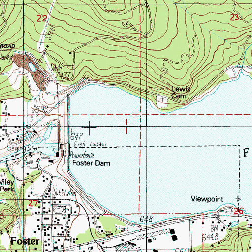Topographic Map of Gedney Creek, OR