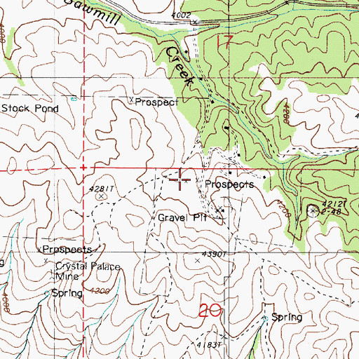 Topographic Map of Gem Mine (historical), OR