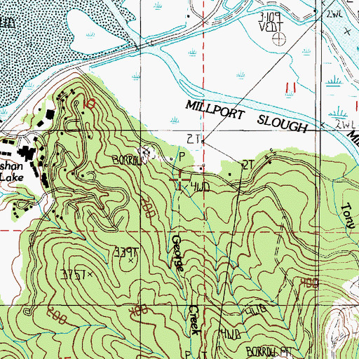 Topographic Map of George Creek, OR