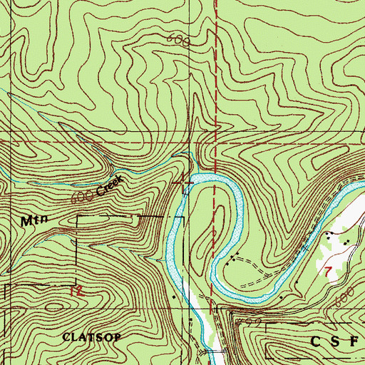 Topographic Map of George Creek, OR