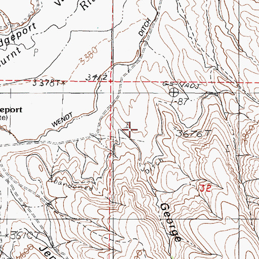 Topographic Map of George Henry Gulch, OR
