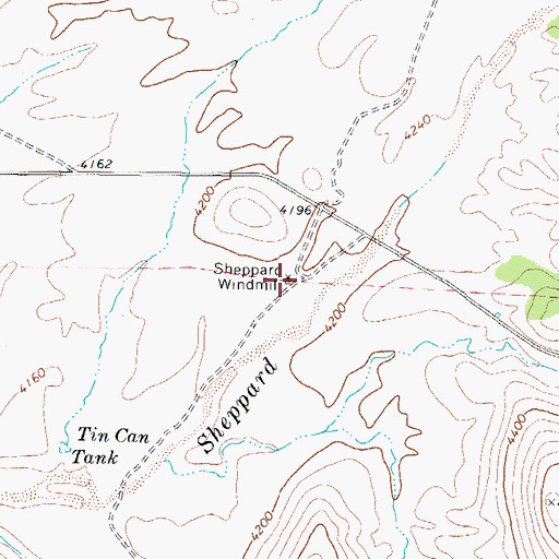 Topographic Map of Sheppard Windmill, AZ