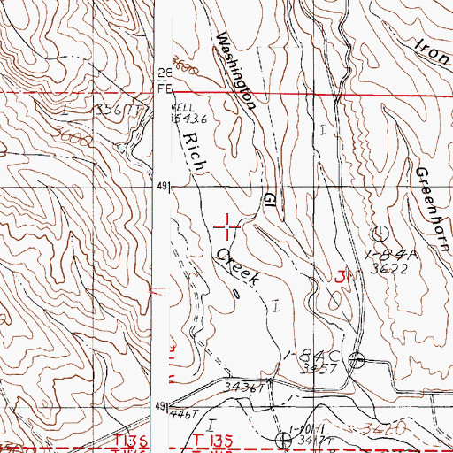 Topographic Map of George Washington Gulch, OR