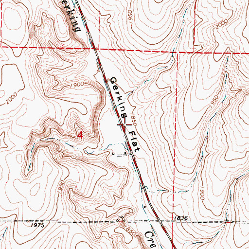 Topographic Map of Gerking Flat, OR