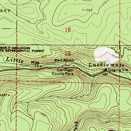 Topographic Map of Gerlinger County Park, OR