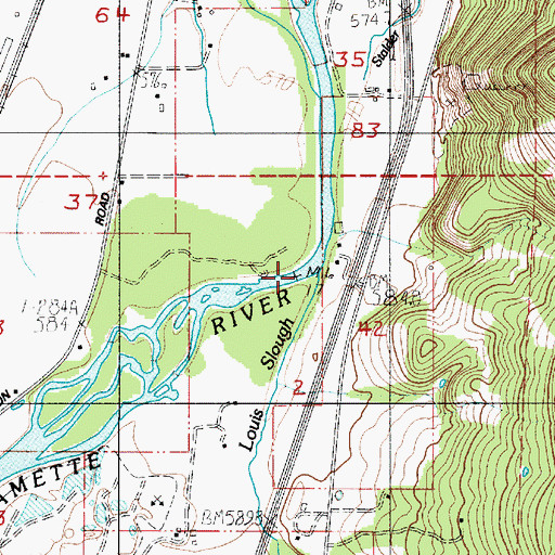 Topographic Map of Gettings Creek, OR