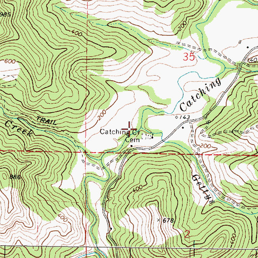 Topographic Map of Gettys Creek, OR