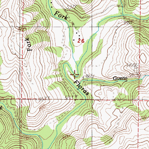 Topographic Map of Guerin Creek, OR