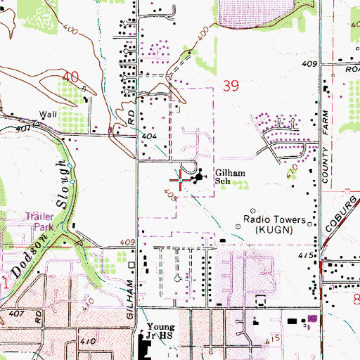Topographic Map of Gilham Elementary School, OR