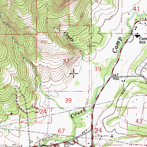 Topographic Map of Gilkey Creek, OR