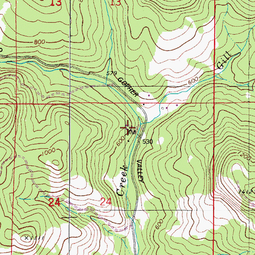 Topographic Map of Gill Creek, OR