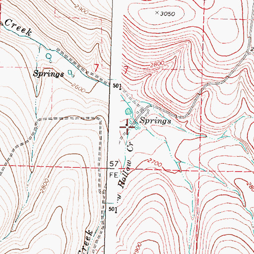 Topographic Map of Gilliam Canyon, OR