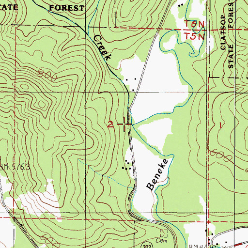 Topographic Map of Gilmore Creek, OR