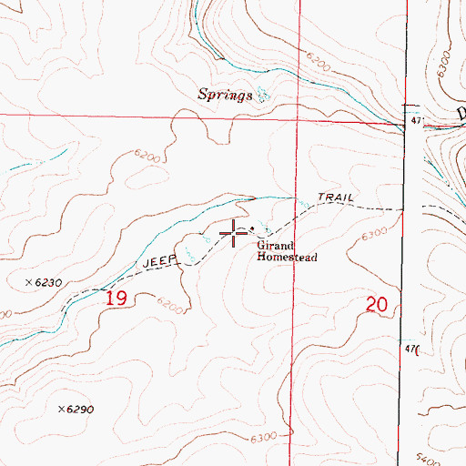 Topographic Map of Girand Homestead, OR