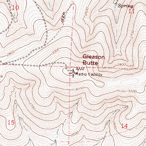 Topographic Map of Gleason Butte, OR