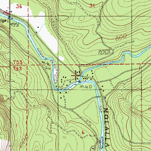 Topographic Map of Glen Avon, OR