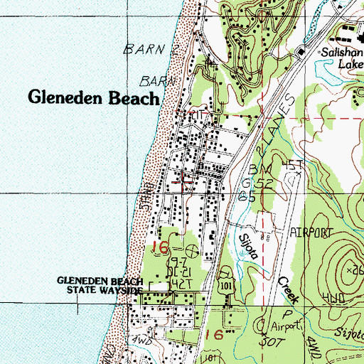 Topographic Map of Gleneden Beach, OR