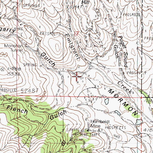 Topographic Map of Glengarry Gulch, OR