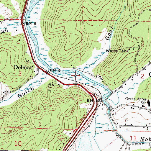 Topographic Map of Goat Creek, OR