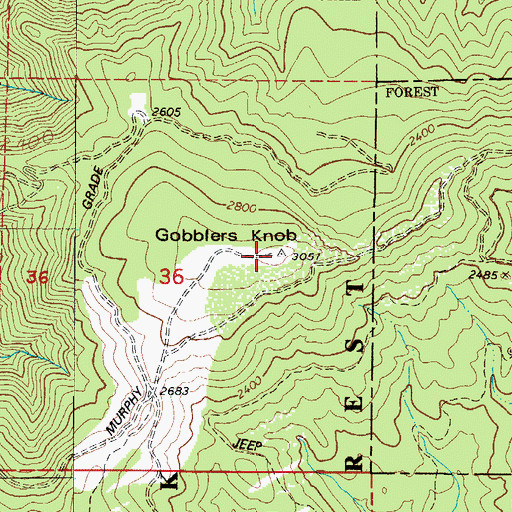 Topographic Map of Gobblers Knob, OR