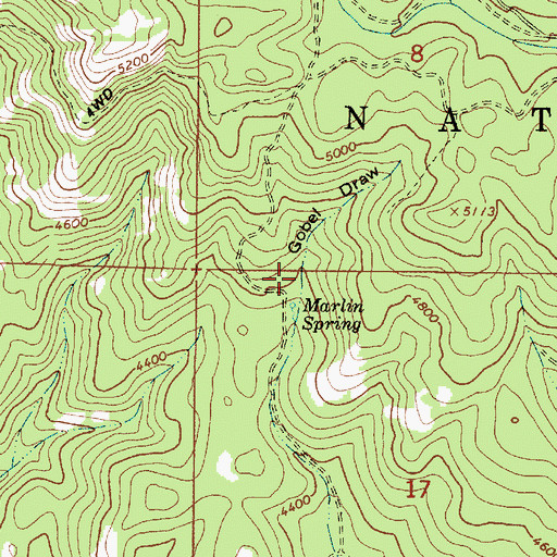 Topographic Map of Gobel Draw, OR