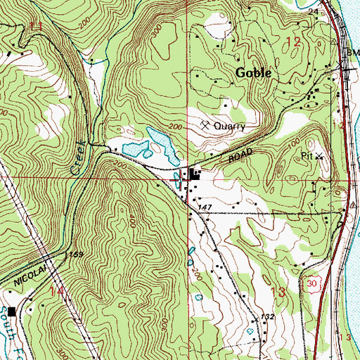 Topographic Map of Goble School (historical), OR