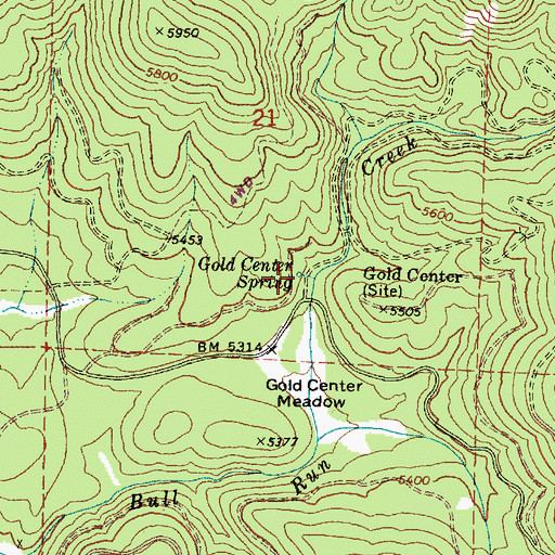 Topographic Map of Gold Center Spring, OR