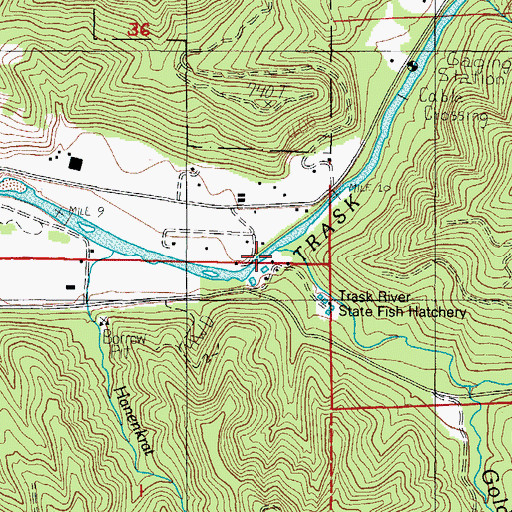 Topographic Map of Gold Creek, OR
