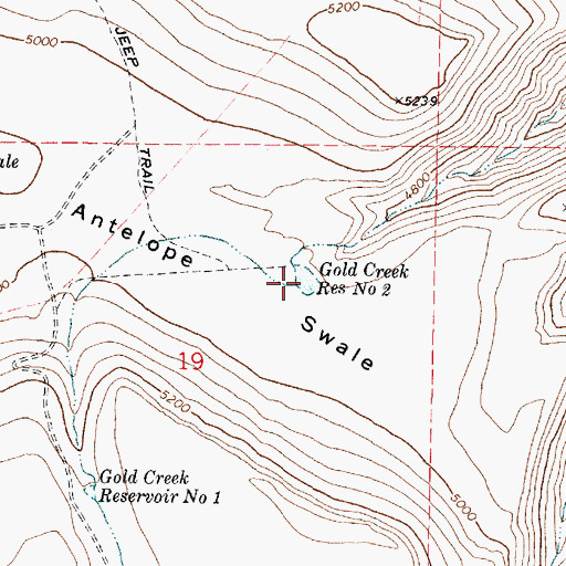 Topographic Map of Gold Creek Reservoir Number Two, OR