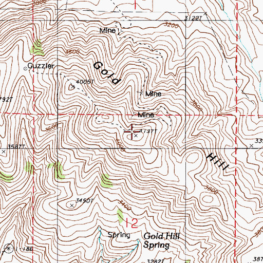 Topographic Map of Gold Hill, OR