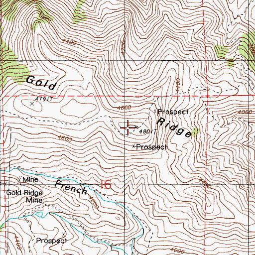 Topographic Map of Gold Ridge, OR