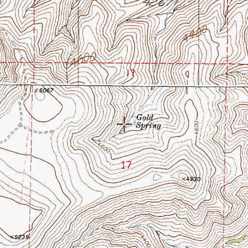 Topographic Map of Gold Spring, OR