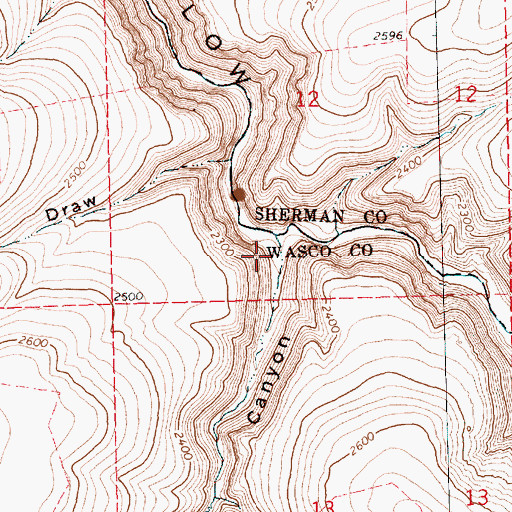 Topographic Map of Golden Canyon, OR