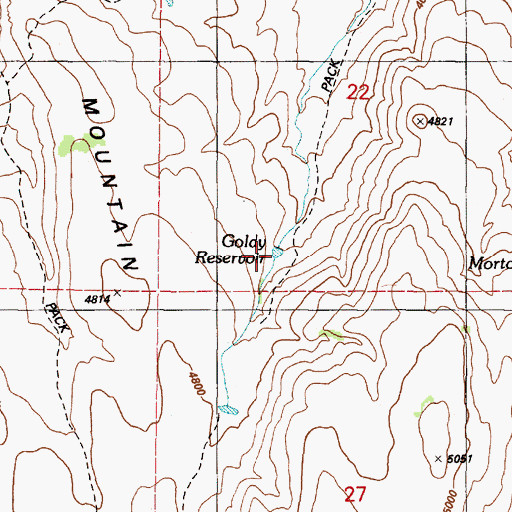 Topographic Map of Goldy Reservoir, OR