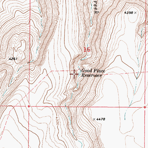 Topographic Map of Good Place Reservoir, OR