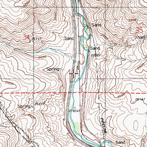 Topographic Map of Goodman Creek, OR