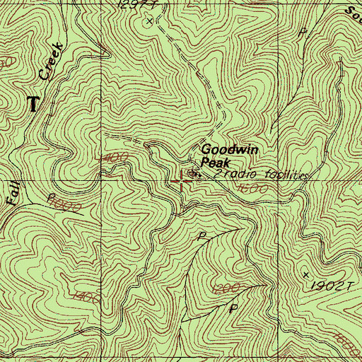 Topographic Map of Goodwin Peak, OR