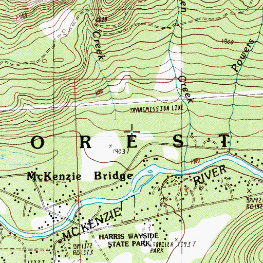 Topographic Map of Goose Creek, OR