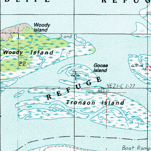 Topographic Map of Goose Island, OR