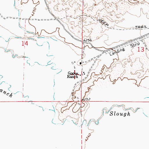 Topographic Map of Goose Ranch, OR