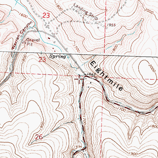 Topographic Map of Gooseberry Canyon, OR