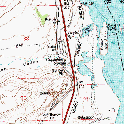 Topographic Map of Gooseberry Spring, OR